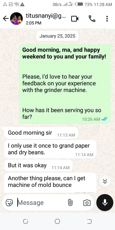 Customer WhatsApp Testimony from Abeokuta, Ogun