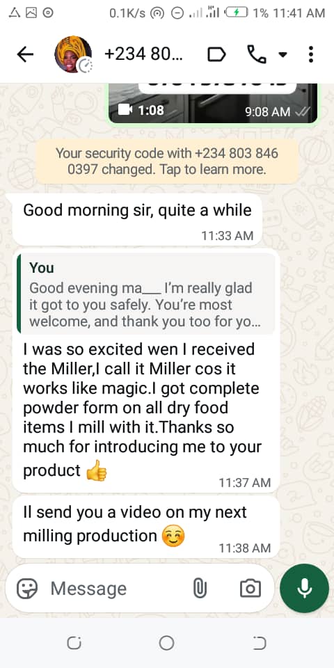 Customer WhatsApp Testimony from Calabar, Cross River