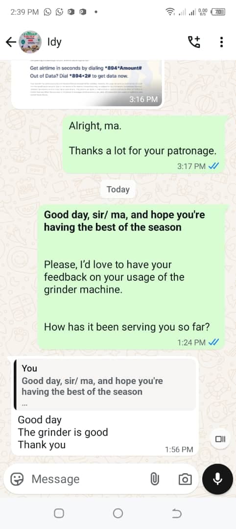 Customer WhatsApp Testimony from Uyo, Akwa Ibom